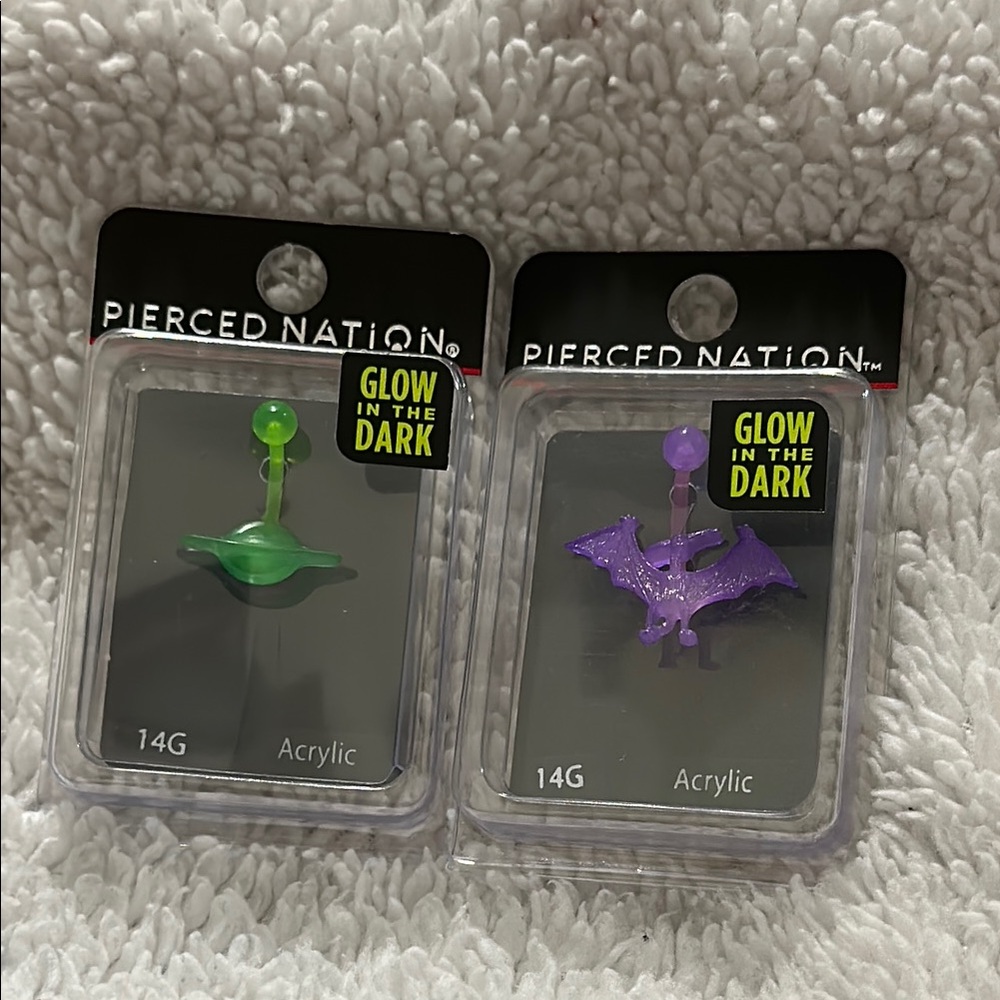 Pierced Nation Glow in the Dark Bellybutton Rings Duo